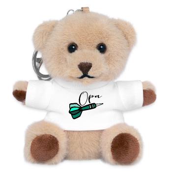 Darts Player Darts Grandpa - Teddy Keyring - white - Front