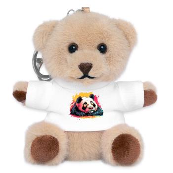 Panda Traumblick Farbspritzer - Teddy Schlüsselanhänger - Weiß - Vorne