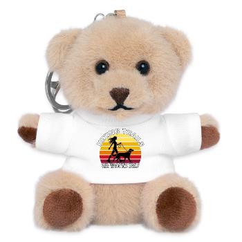 Hiking Trails and Wagging Tails Retro - Teddy Keyring - white - Front