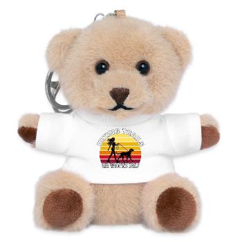 Hiking Trails and Wagging Tails Retro - Teddy Keyring - white - Front