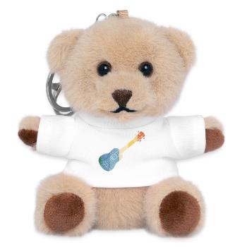 Hawaiian Ukulele Uke Retro Vintage - Teddy Keyring - white - Front