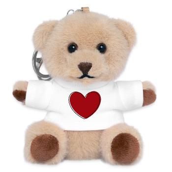 Valentinstag herz rot Geschenk Valentinstag - Teddy Schlüsselanhänger - Weiß - Vorne
