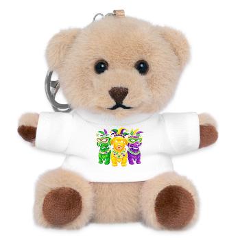 Carnival Canines: Mardi Gras Beaded Trio - Teddy Keyring - white - Front