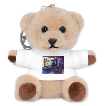 RGB-Gaming-PC-Atmosphäre - Teddy Schlüsselanhänger - Weiß - Vorne