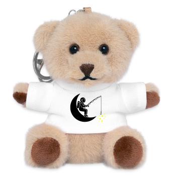 Astronaut angelt Sterne Mond - Teddy Schlüsselanhänger - Weiß - Vorne