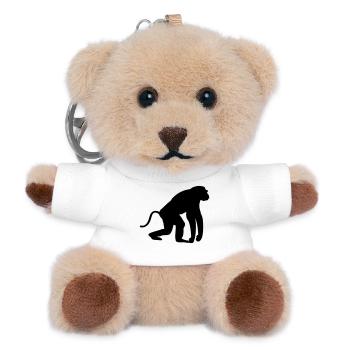 Monkey - Teddy Keyring - white - Front