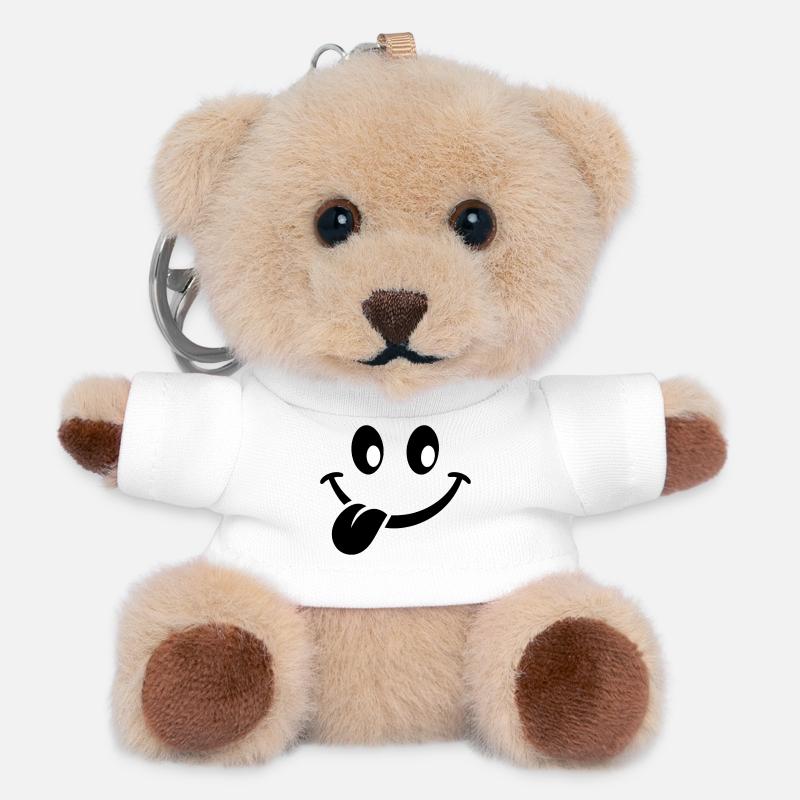 Minimalist Eyes Silhouette - Teddy Keyring - white