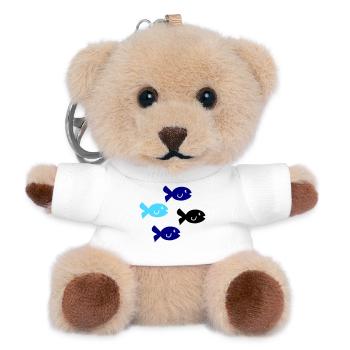 Pisces Silhouette - Teddy Keyring - white - Front
