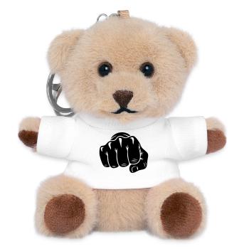 Karate-Faust – Schlagangriff - Teddy Schlüsselanhänger - Weiß - Vorne
