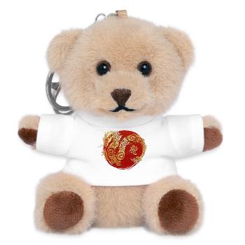Drache Chinesisches Tierkreiszeichen Horoskop - Teddy Schlüsselanhänger - Weiß - Vorne
