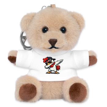 Dabbing Rooster - Teddy Keyring - white - Front