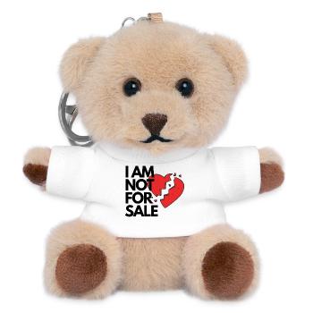 Nicht zu verkaufen Gebrochenes Herz Grafik-T-Romantisches T-Shirt - Teddy Schlüsselanhänger - Weiß - Vorne