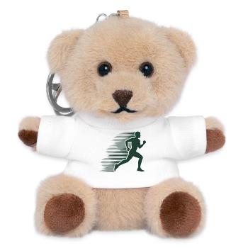 Laufsilhouette im Sprint - Teddy Schlüsselanhänger - Weiß - Vorne