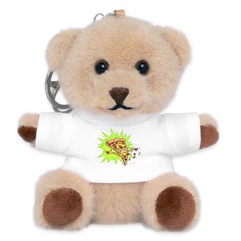 Pizza Slice Aggressor Neonburst - Teddy Keyring - white - Front