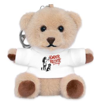 Kinderrechte Graffiti roter Schriftzug - Teddy Schlüsselanhänger - Weiß - Vorne