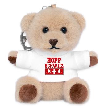 Hopp Schwiiz Eishockey Fan Schweiz Stolz - Teddy Schlüsselanhänger - Weiß - Vorne