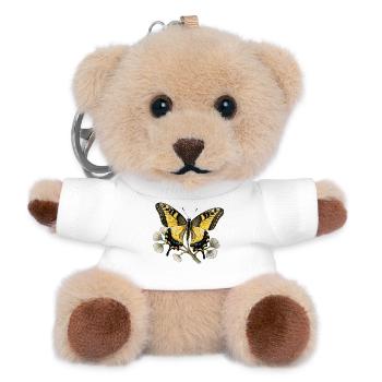 Schwalbenschwanz-Schmetterling – Gravurzeichnung - Teddy Schlüsselanhänger - Weiß - Vorne