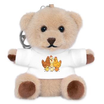 Chicken family - Teddy Keyring - white - Front