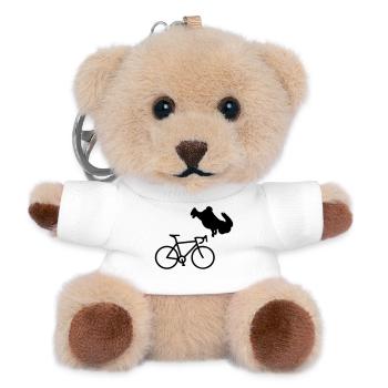 Fahrrad Radeln Hase - Teddy Schlüsselanhänger - Weiß - Vorne