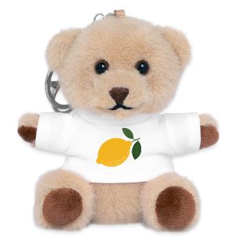 Goldene Zitronen-Skizze - Teddy Schlüsselanhänger - Weiß - Vorne