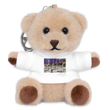 Lissabon in Portugal Retro Rossio Vintage Souvenir - Teddy Schlüsselanhänger - Weiß - Vorne