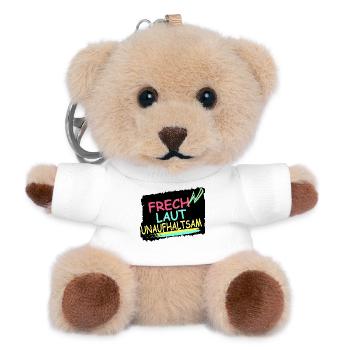Frech. Laut. Unaufhaltsam. - Teddy Schlüsselanhänger - Weiß - Vorne