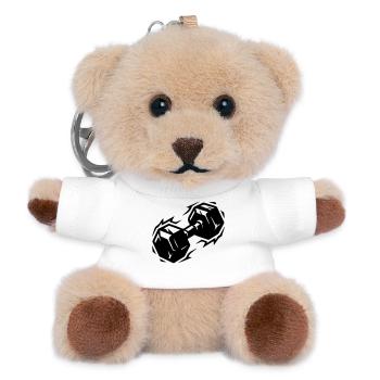 Dumbbell icon - Teddy Keyring - white - Front