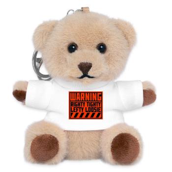 Righty Tighty Lefty Loosie Lustig Heimwerker Logo - Teddy Schlüsselanhänger - Weiß - Vorne