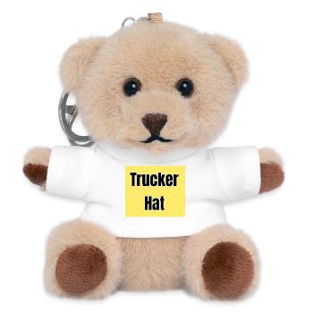 Trucker Hat Textdruck Gelb - Teddy Schlüsselanhänger - Weiß - Vorne