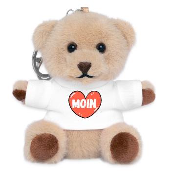 Moin mit Herz - Teddy Schlüsselanhänger - Weiß - Vorne