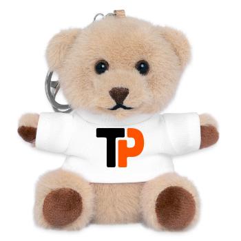 Équipe de ping-pong TP avec logo de tennis de table - Porte-clés ourson - blanc - Devant