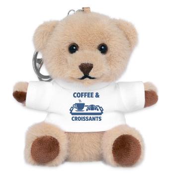 Breakfast Coffee Croissants Breakfast Funny Brunch - Teddy Keyring - white - Front