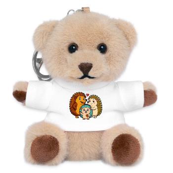 Funny hedgehog family - Teddy Keyring - white - Front