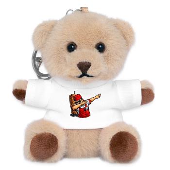 Dabbing Türkischer Dönerverkäufer - Teddy Schlüsselanhänger - Weiß - Vorne