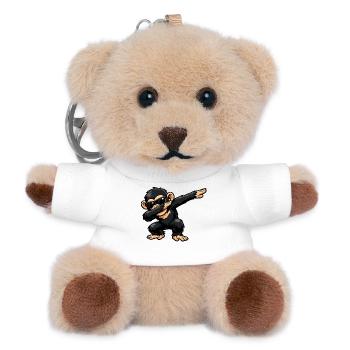 Dabbing Schimpanse - Teddy Schlüsselanhänger - Weiß - Vorne