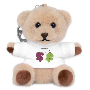 Calm down bro - grapes - Teddy Keyring - white - Front
