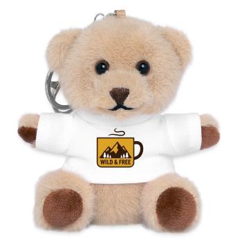Heisse Tasse Berge Abzeichen - Teddy Schlüsselanhänger - Weiß - Vorne