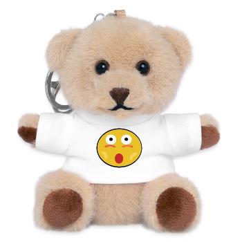 Überraschungs Gesicht - Teddy Schlüsselanhänger - Weiß - Vorne