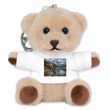 Alpen-Elch am Bergsee - Teddy Schlüsselanhänger - Weiß - Vorne