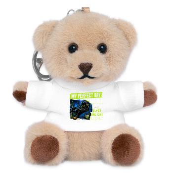 Gamer Gaming Cat Video Game - Teddy Keyring - white - Front