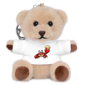 Krebs mit Muschel - Teddy Schlüsselanhänger - Weiß - Vorne