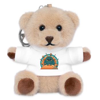 Lustiger Häkel-Garnliebhaber-Häkelkreis - Teddy Schlüsselanhänger - Weiß - Vorne