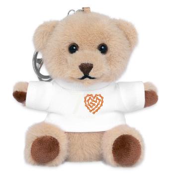 70 Years Bike Still Riding Birthday Gift - Teddy Keyring - white - Front