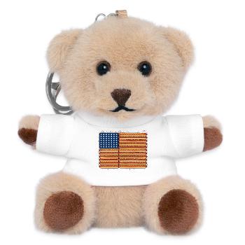 American flag made of hotdogs for barbecue fans - Teddy Keyring - white - Front