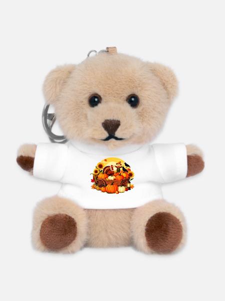 Autumn Harvest Parade - Teddy Keyring - white