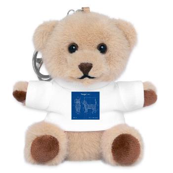 Technical Cats Illustration - Teddy Keyring - white - Front