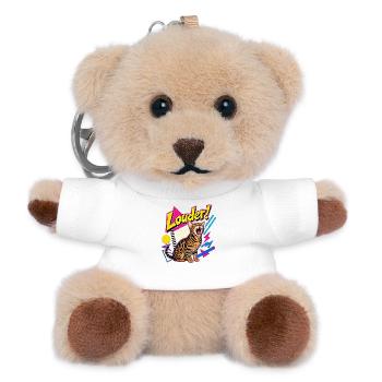 Shrill 90s Memphis Bengal Cat - Teddy Keyring - white - Front
