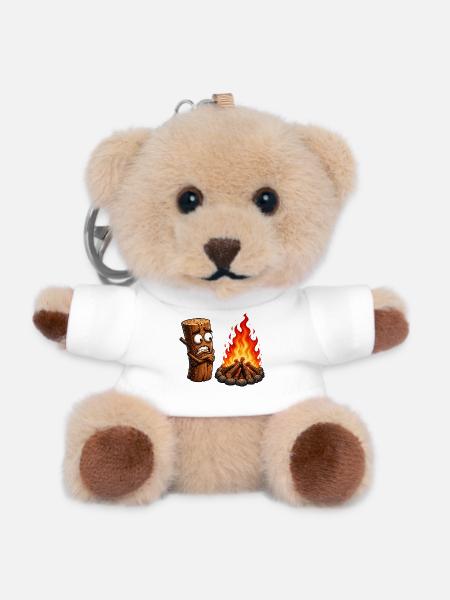 Angststamm am Lagerfeuer - Teddy Schlüsselanhänger - Weiß