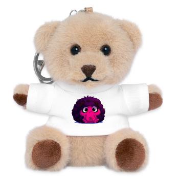 Nerz-Puff mit Spinnennetz - Teddy Schlüsselanhänger - Weiß - Vorne