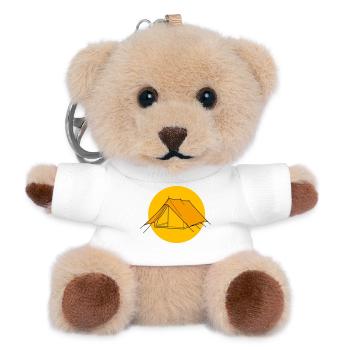 Sonnenaufgang Zelt - Teddy Schlüsselanhänger - Weiß - Vorne